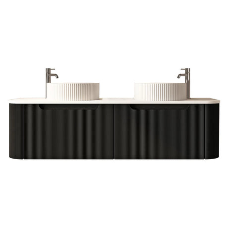Rome Wall Hung Vanity Matte Black 1500mm