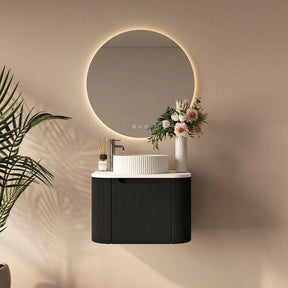 Rome Wall Hung Vanity Matte Black 600mm