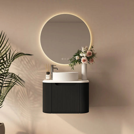 Rome Wall Hung Vanity Matte Black 600mm