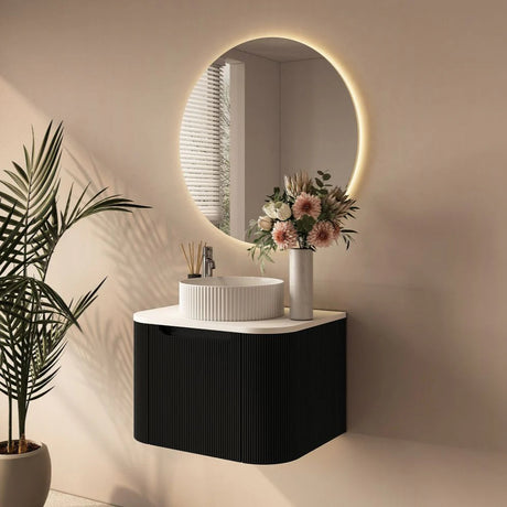 Rome Wall Hung Vanity Matte Black 600mm