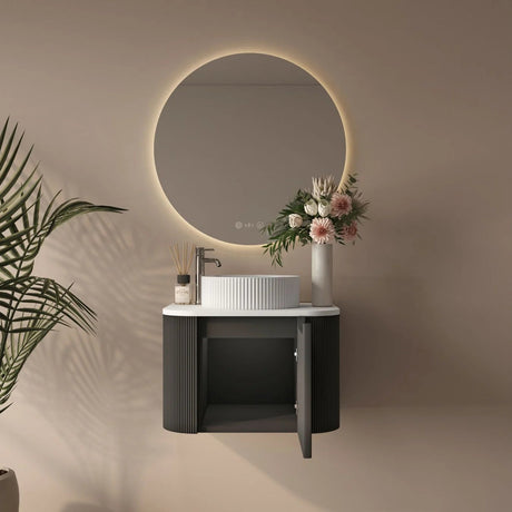 Rome Wall Hung Vanity Matte Black 600mm