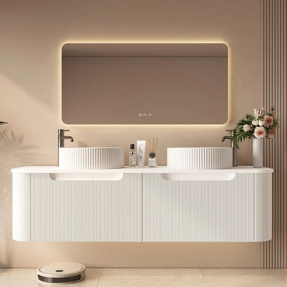 Rome Wall Hung Vanity Matte White 1500mm