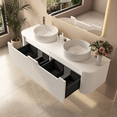 Rome Wall Hung Vanity Matte White 1500mm