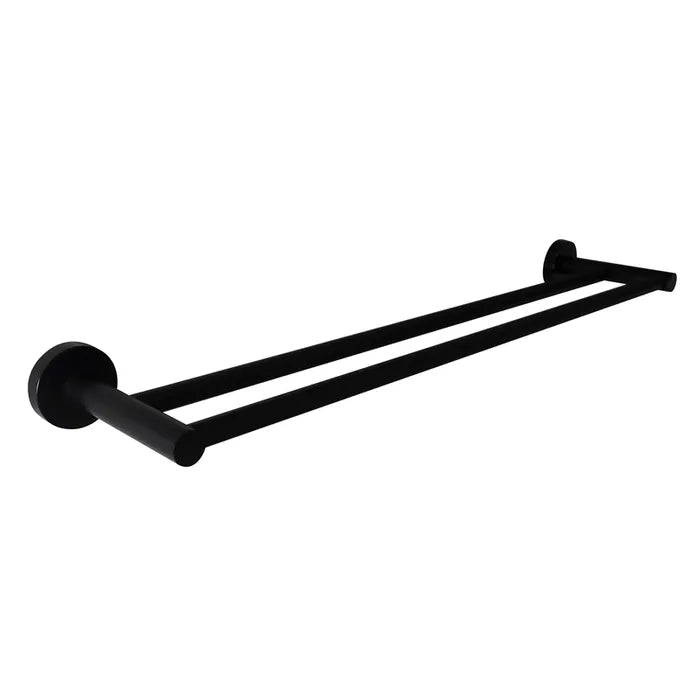 RONDO Black Double Towel Rail 600mm