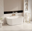 Rose Fluted Back-to-Wall Bathtub (Matte White) 1500/1700mm