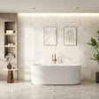 Rose Fluted V-Groove Freestanding Bathtub (Matte White) (1500/1700mm)