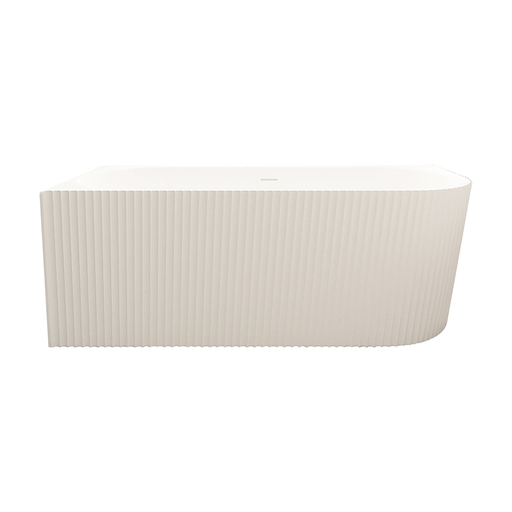 Rose V-Groove Corner Back-to-Wall Bathtub (Matte White) 1500/1700mm