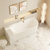 Rose V-Groove Corner Back-to-Wall Bathtub (Matte White) 1500/1700mm