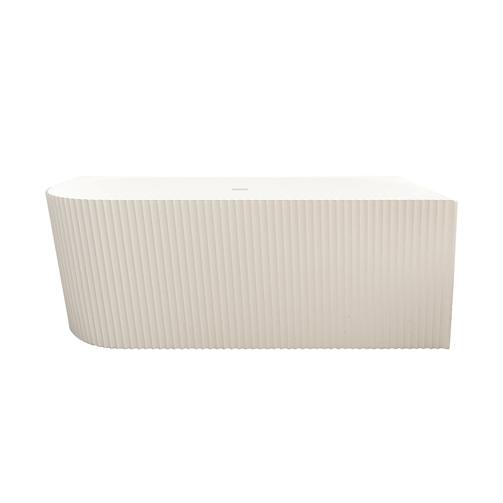 Rose V-Groove Corner Back-to-Wall Bathtub (Matte White) 1500/1700mm