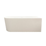 Rose V-Groove Corner Back-to-Wall Bathtub (Matte White) 1500/1700mm