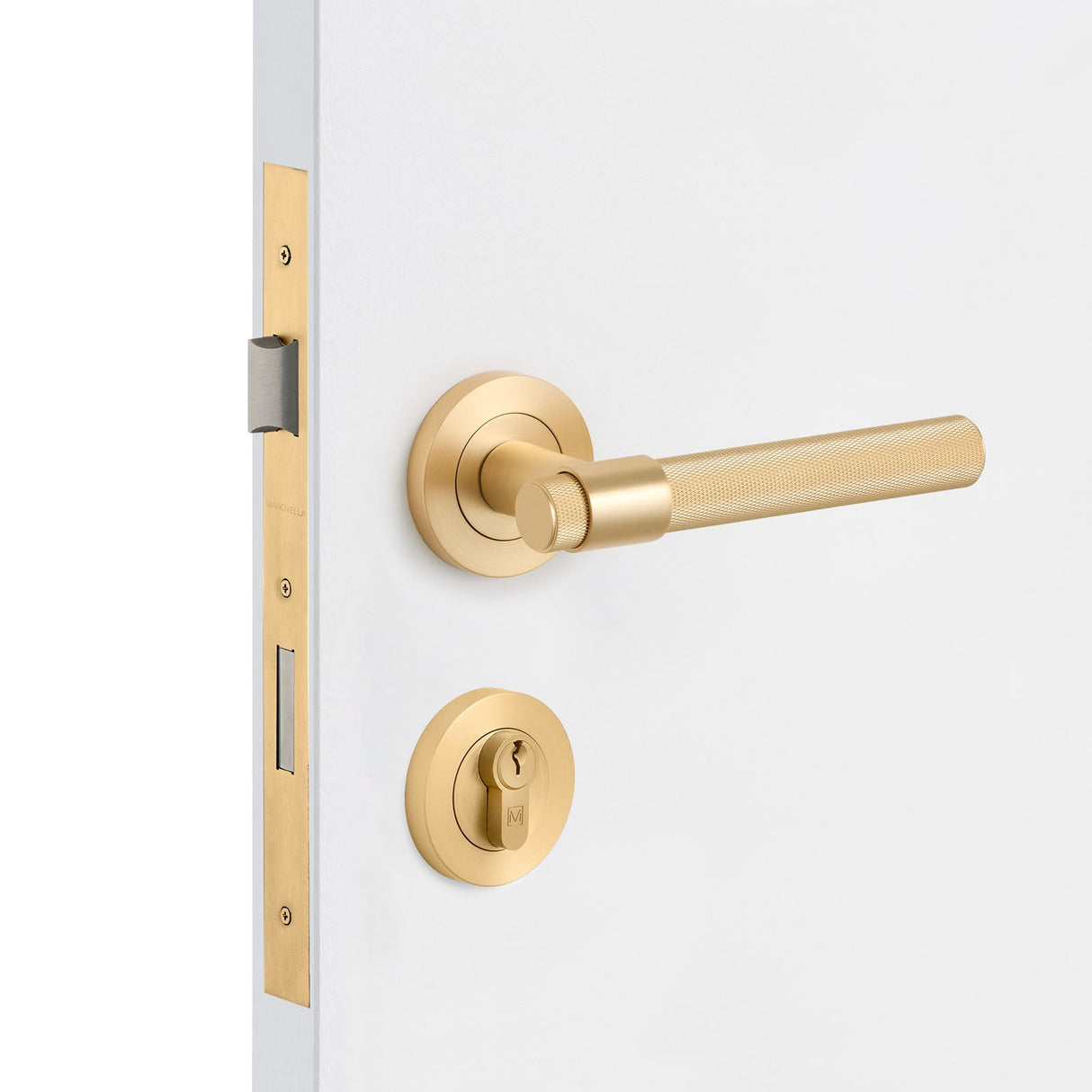 Manovella Entrance Door Kit- Rosedale-Satin Brass
