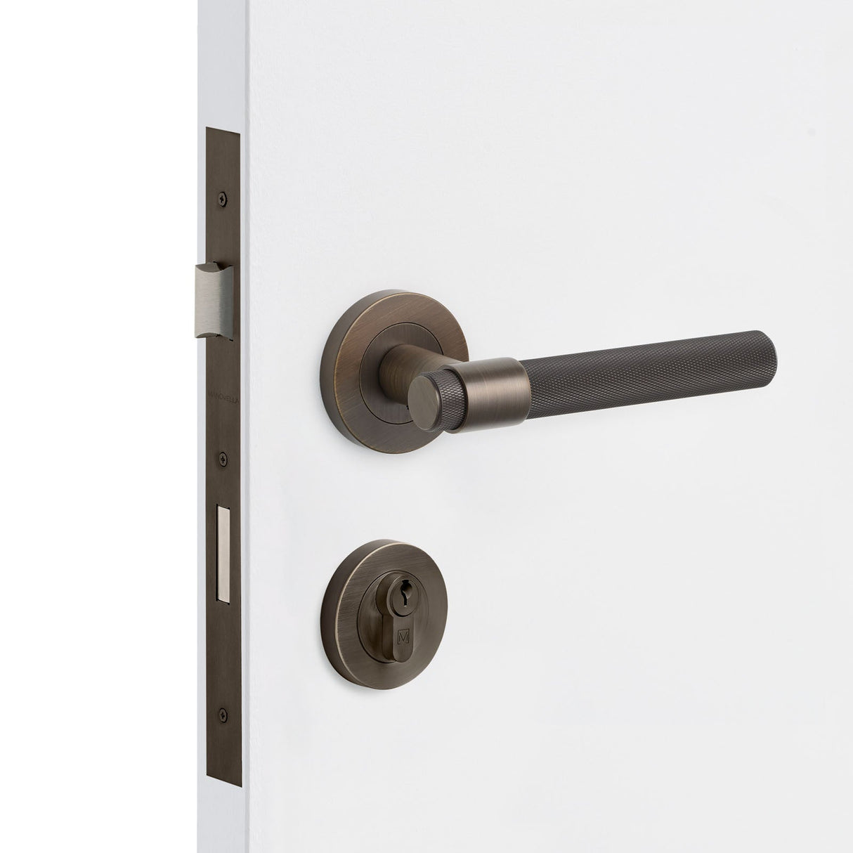 Manovella Entrance Door Kit- Rosedale-Aged Brass