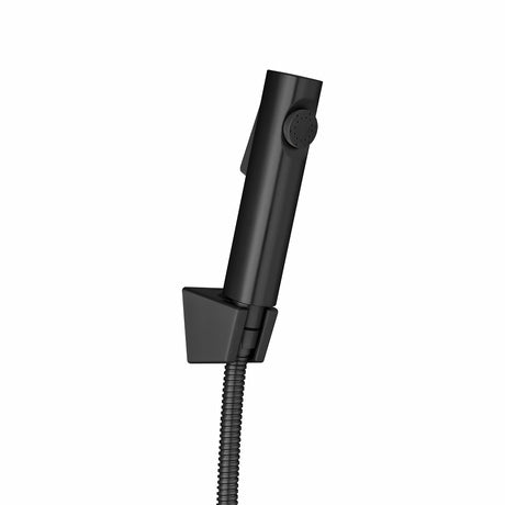 Round ABS Toilet Bidet Spray Kit With Stainless Steel Hose - Matte Black