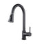 Round Black Pull Out Kitchen Sink Mixer Tap