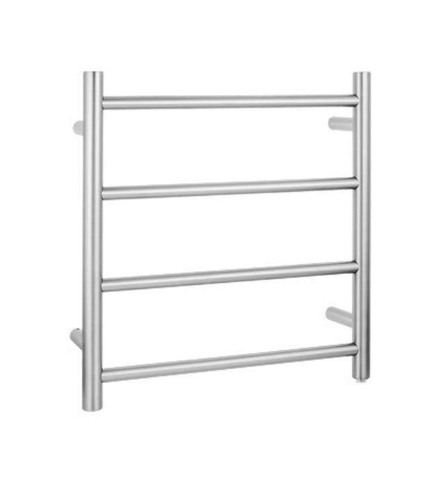 Round Electric Heated Towel Rack 4 Bars - Brushed Nickel