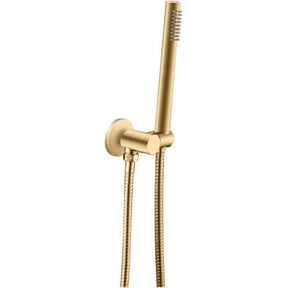 AQU Round Hand Shower Rail With Handheld Shower - Brushed Gold