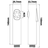 Round ABS Toilet Bidet Spray Kit With Stainless Steel Hose - Chrome Technical Drawing