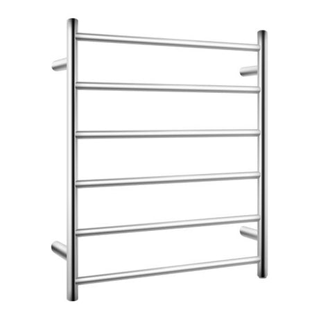 Round Electric Heated Towel Rack 6 Bars - Chrome