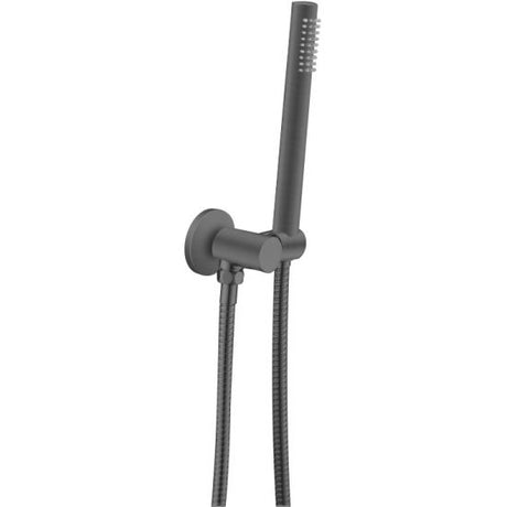 AQU Round Hand Shower Rail With Handheld Shower - Brushed Gun Metal