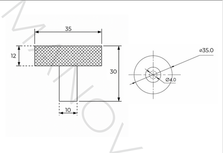 Round Knurled Cabinet Knob - Octavia