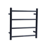Round Electric Heated Towel Rack 4 Bars - Matte Black
