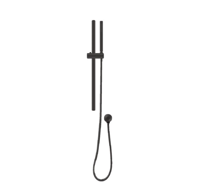 Round Rail With Handheld Shower - Matte Black