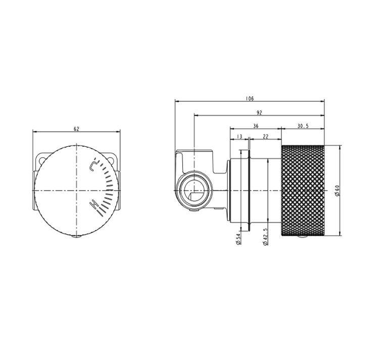Round Progressive Wall Mixer Main Body