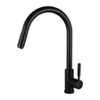 Round Pull Out Kitchen Sink Mixer Tap - Black