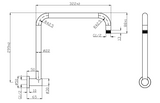 Round Shower Arm High Rise Drawing