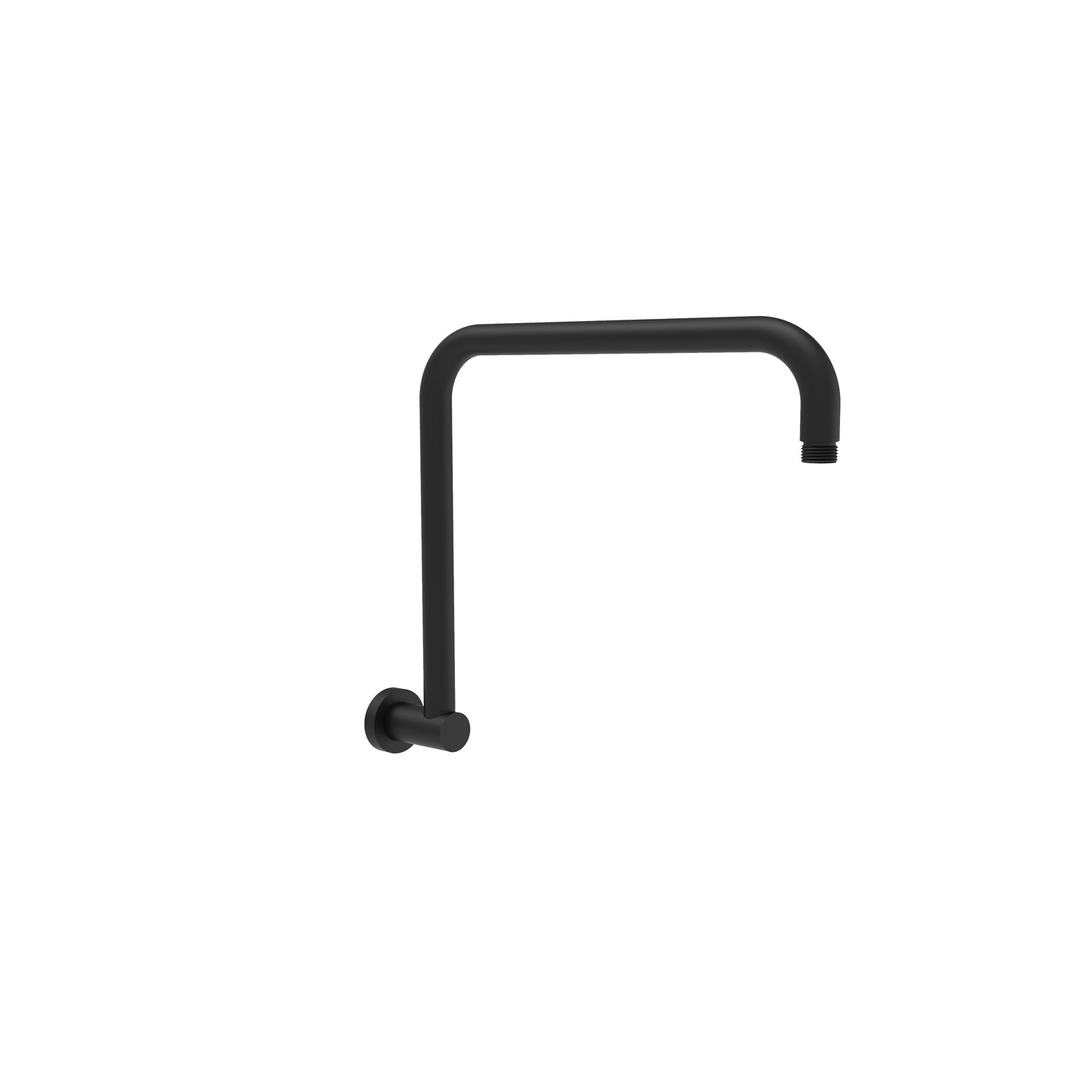 Round Shower Arm High Rise Matte Black