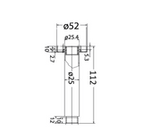 Round Shower Arm Vertical 100mm Drawing