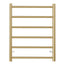 UNIVERSAL Round Electric Heated Towel Rack 6 Bars Inlet - Brushed Gold