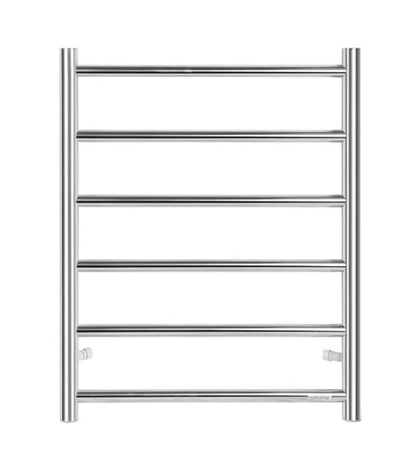 UNIVERSAL Round Electric Heated Towel Rack 6 Bars Inlet - Chrome