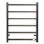 UNIVERSAL Round Electric Heated Towel Rack 6 Bars Inlet - Brushed Gun Metal