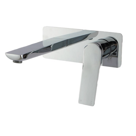 RUSHY Square Wall Mixer With Spout - Chrome