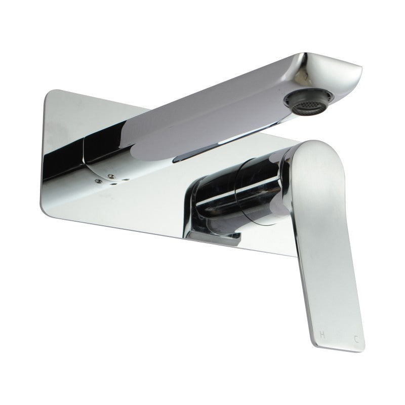 RUSHY Square Wall Mixer With Spout - Chrome