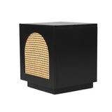 Ryan Mahogany Wood Bedside Table – Black -0.55m
