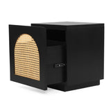 Ryan Mahogany Wood Bedside Table – Black -0.55m