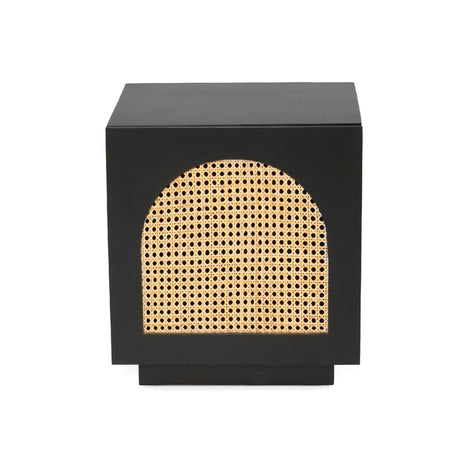 Ryan Mahogany Wood Bedside Table – Black -0.55m
