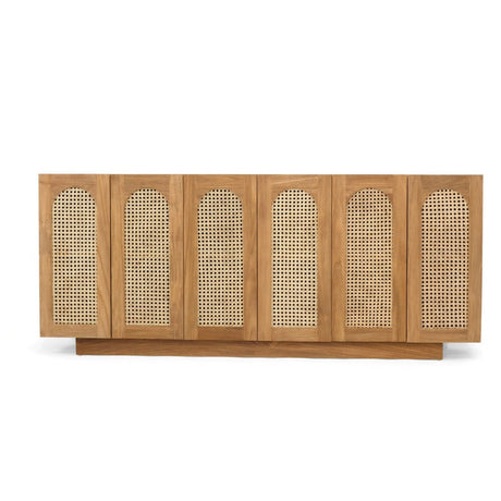 Ryan Teak Six Door Sideboard - Natural 1.93m