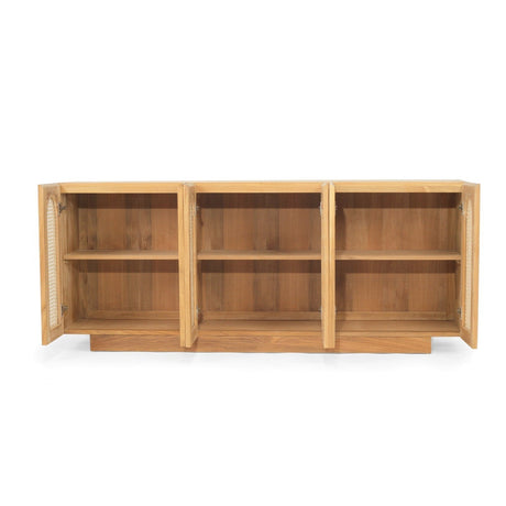 Ryan Teak Six Door Sideboard - Natural 1.93m