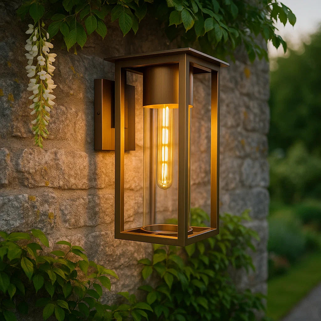 Ryde Exterior  Wall Light Aged Brass IP43