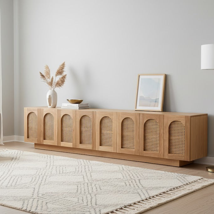 Ryder Eight Door Mahogany Entertainment Unit - Natural -2.57m