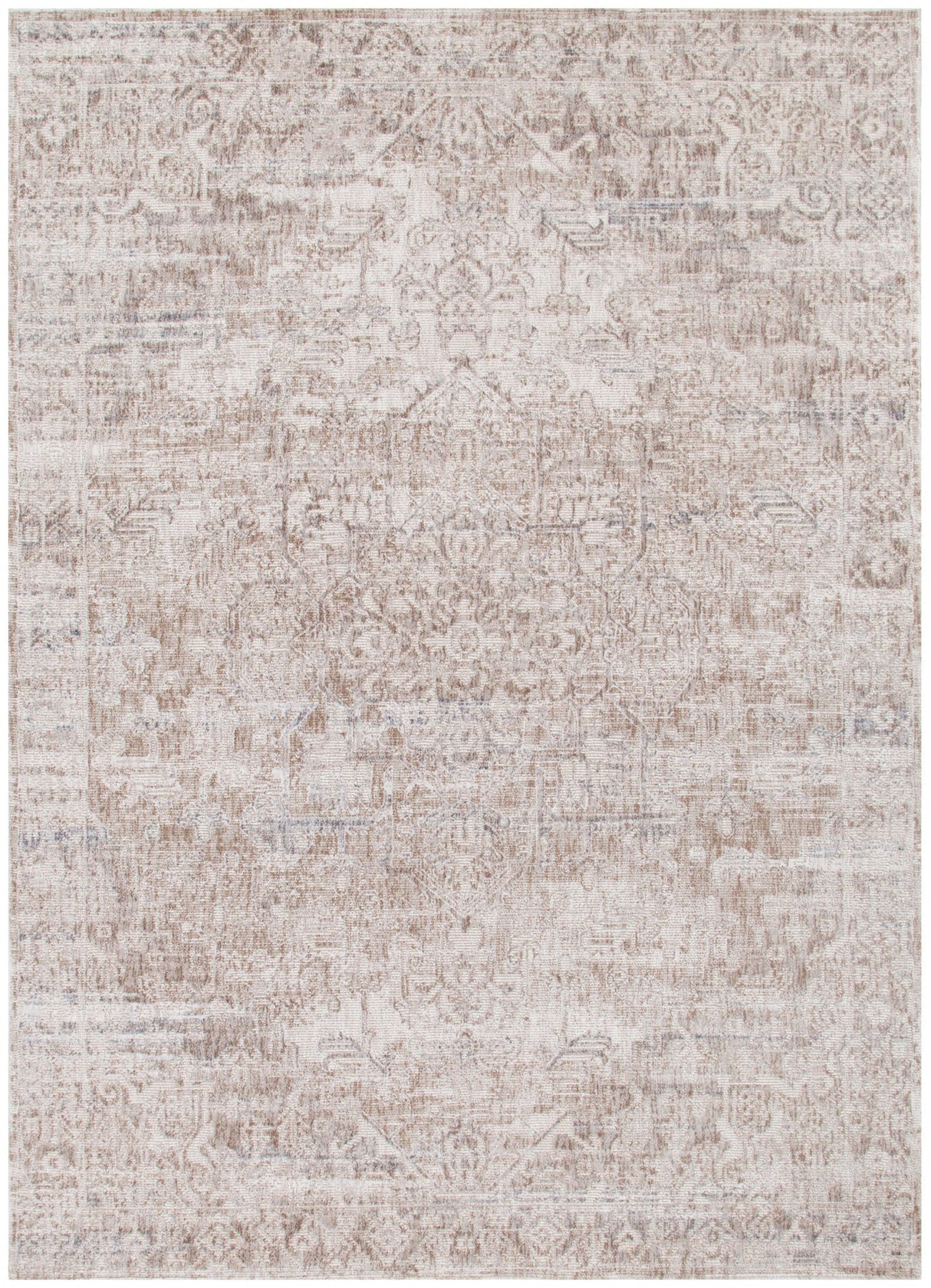 Solenne Beige & Blue Distressed Vintage Rug - S100