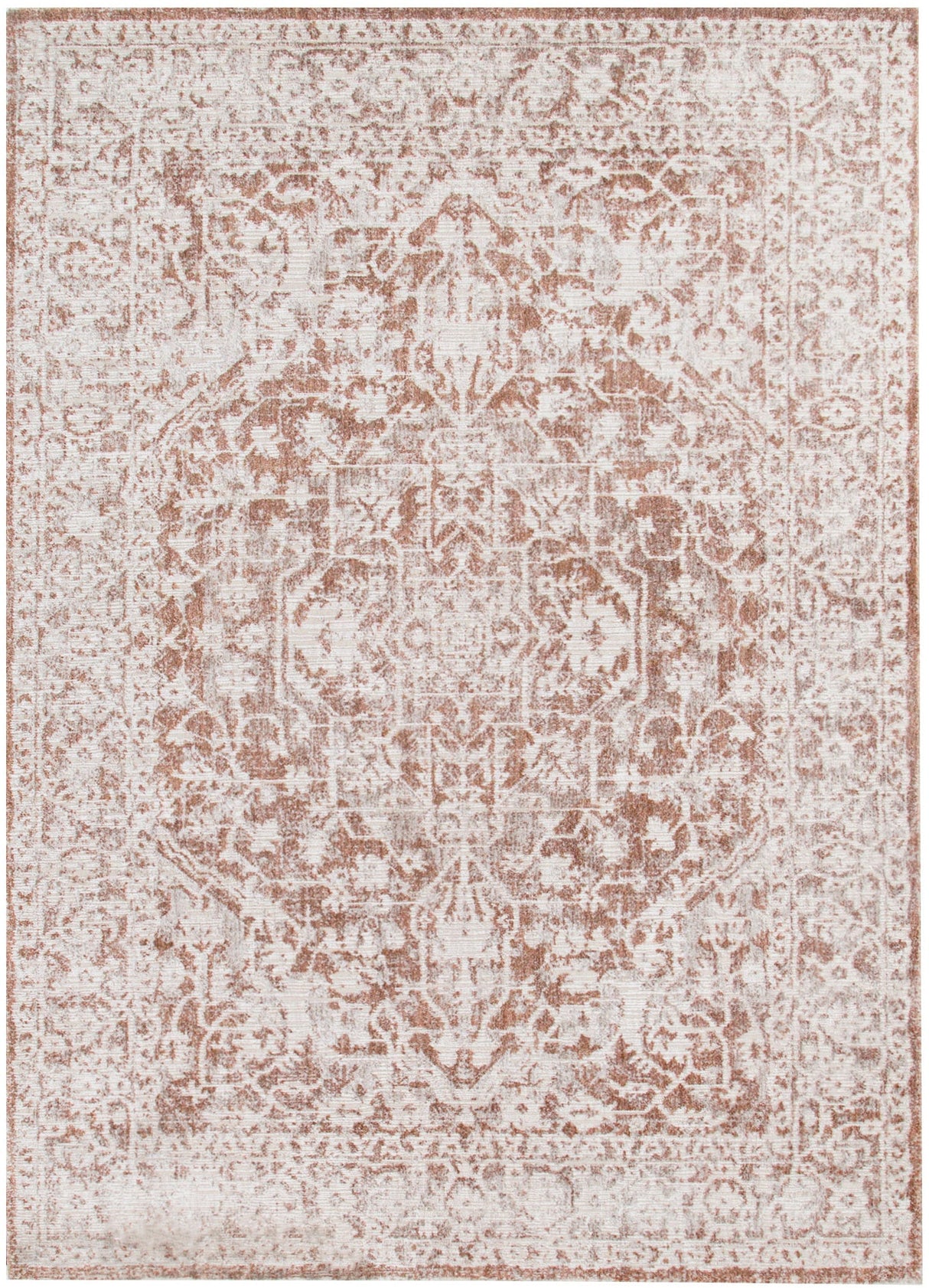 Solenne Beige & Rust Distressed Vintage Rug - S200