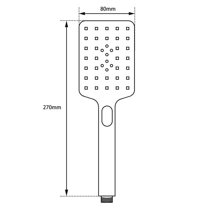10" Square Shower Station Top Bottom Inlet - Chrome Technical Drawing