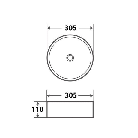 SPIN 30 Above Counter Round Basin (305x305x110mm)