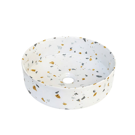 SASSO 36 Countertop Basin Gold Terrazzo (Round: 360x360x120)