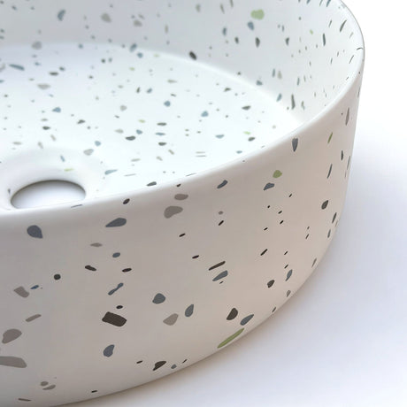 SASSO 36 Countertop Basin White Terrazzo (Round: 360x360x120)