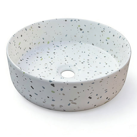 SASSO 36 Countertop Basin White Terrazzo (Round: 360x360x120)